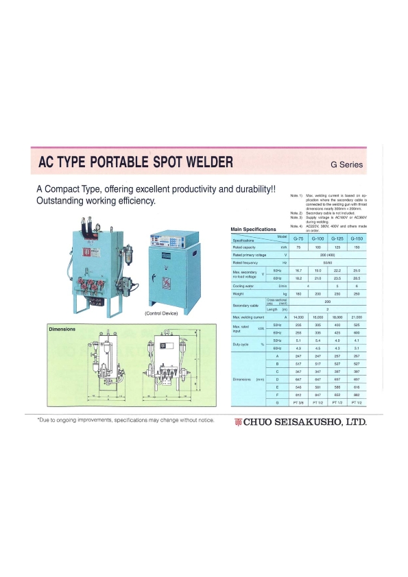 AC Spot welding Type